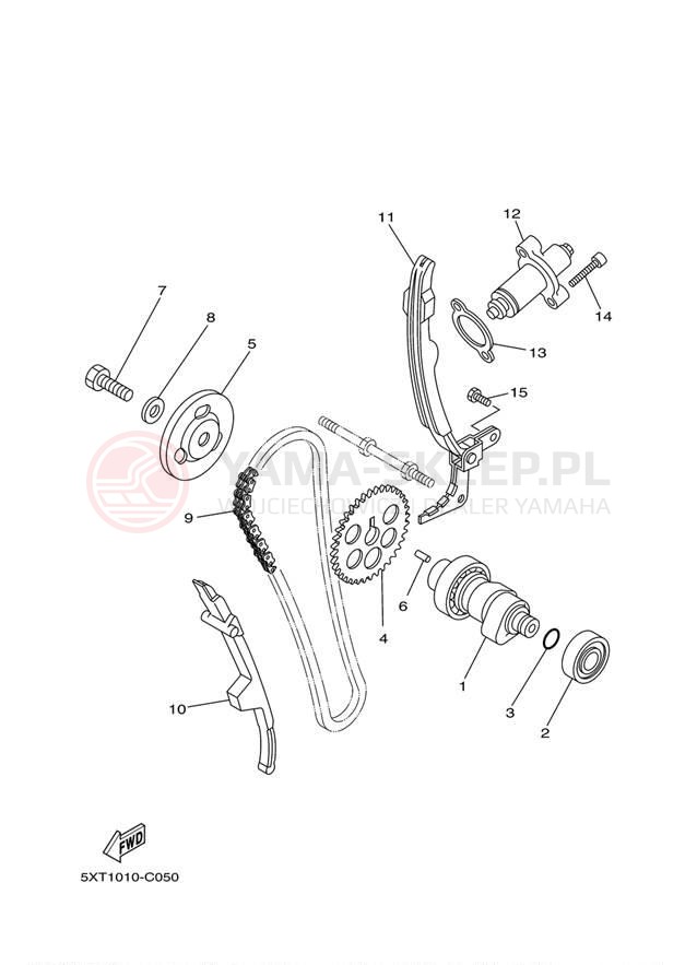 Schemat "Rozrząd - łańcuszek" do Yamaha XT250 XT250ZC/XT250Z