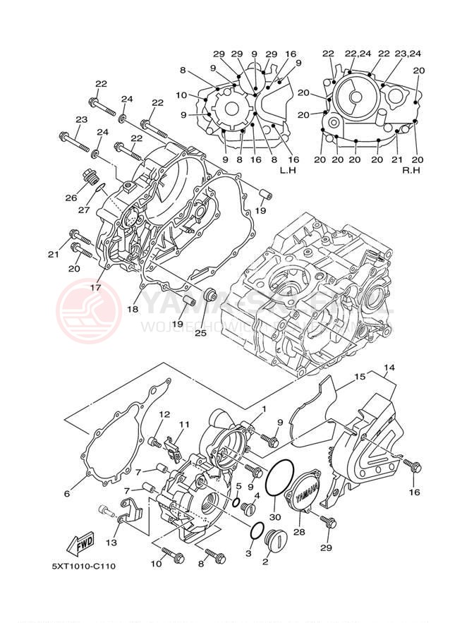 Schemat "Pokrywa silnika" do Yamaha XT250 XT250ZC/XT250Z