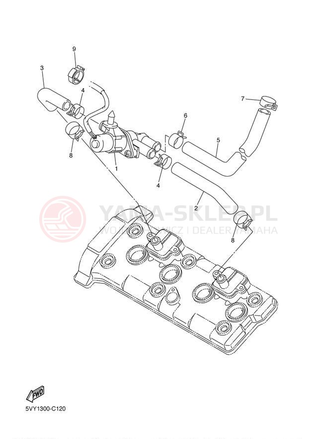 Schemat "System odbioru powietrza" do Yamaha YZF-R1 YZFR1SC/YZFR1S