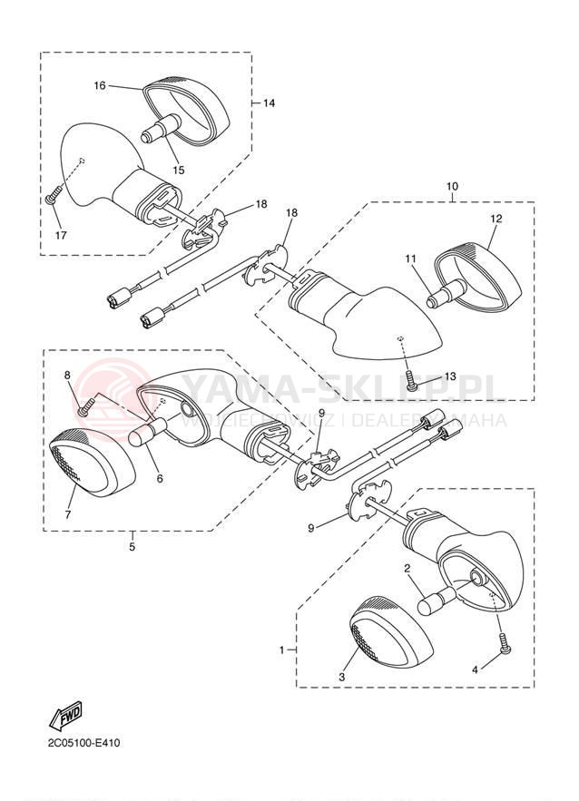 Schemat "kierunkowskazy" do Yamaha FZ1 FZS10D/FZS10DC