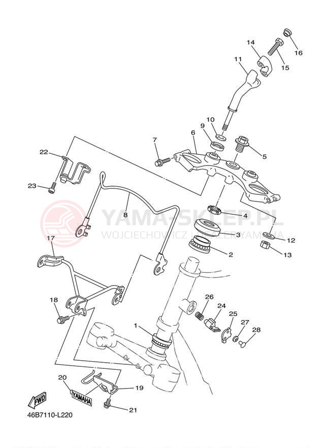 Schemat "Półki zawieszenia" do Yamaha V STAR 250 XV250D/XV250DC