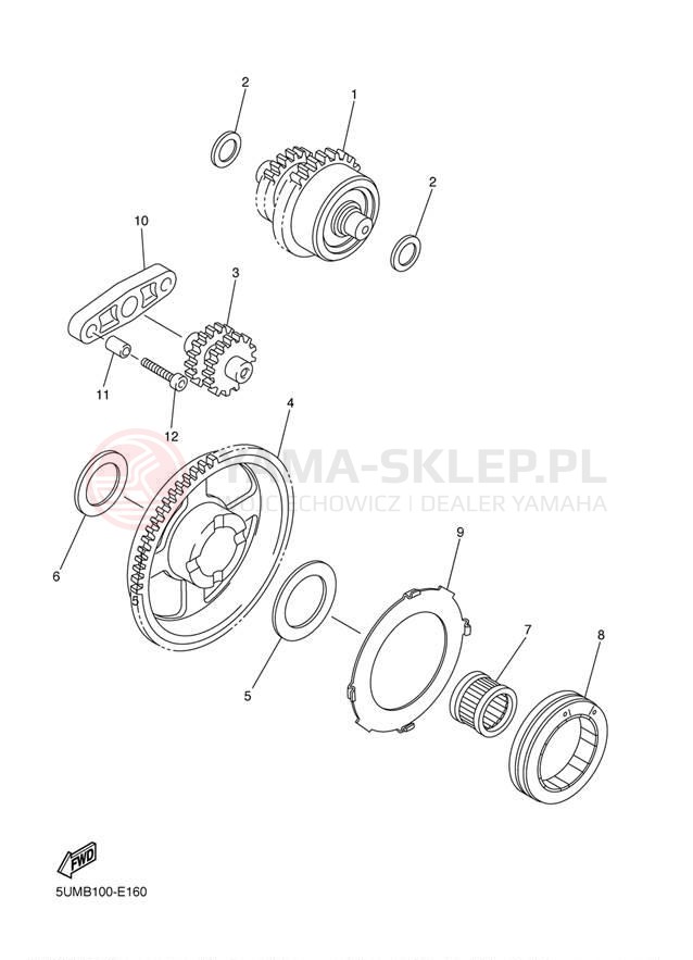 Schemat "rozrusznik" do Yamaha WR250F WR250FA