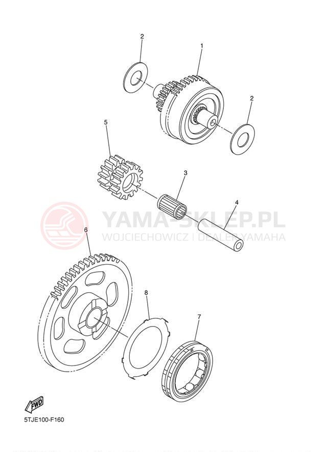 Schemat "rozrusznik" do Yamaha WR450F WR450FA