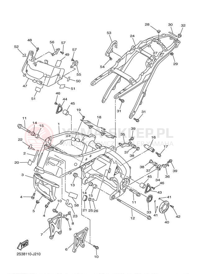 Schemat "rama" do Yamaha VMAX VMX17ZCR/VMX17ZR