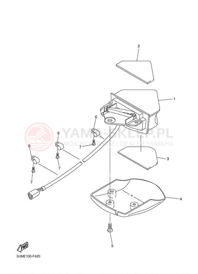 Schemat "lampa tył" do Yamaha WR250F WR250FB