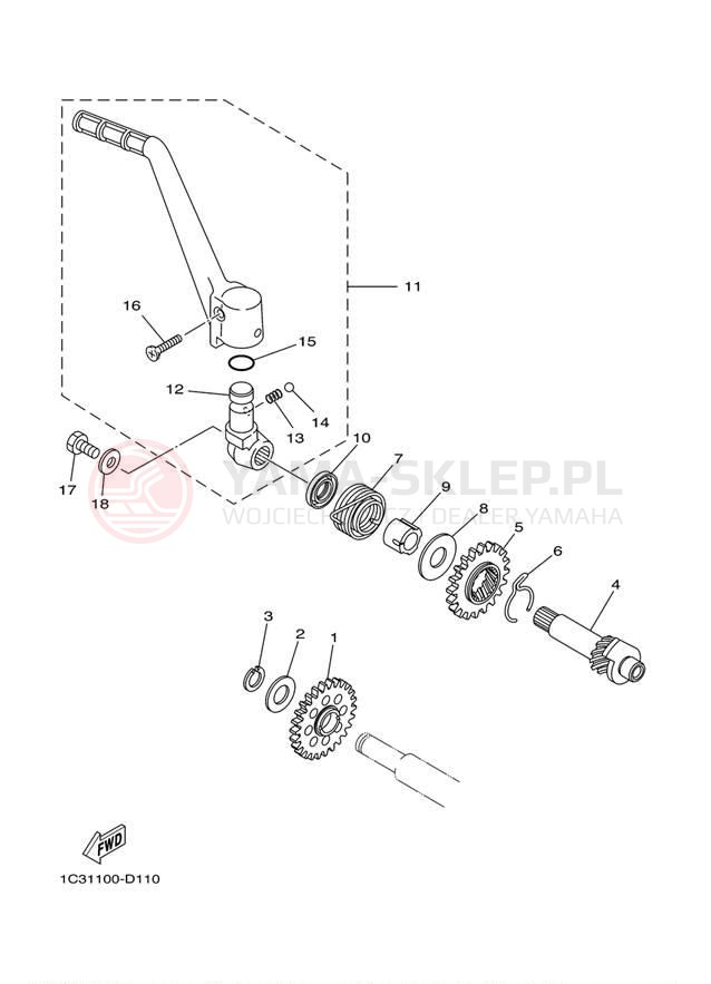 Schemat "rozrusznik" do Yamaha YZ125 YZ125Y