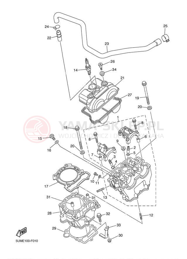 Schemat "cylinder" do Yamaha WR250F WR250FY