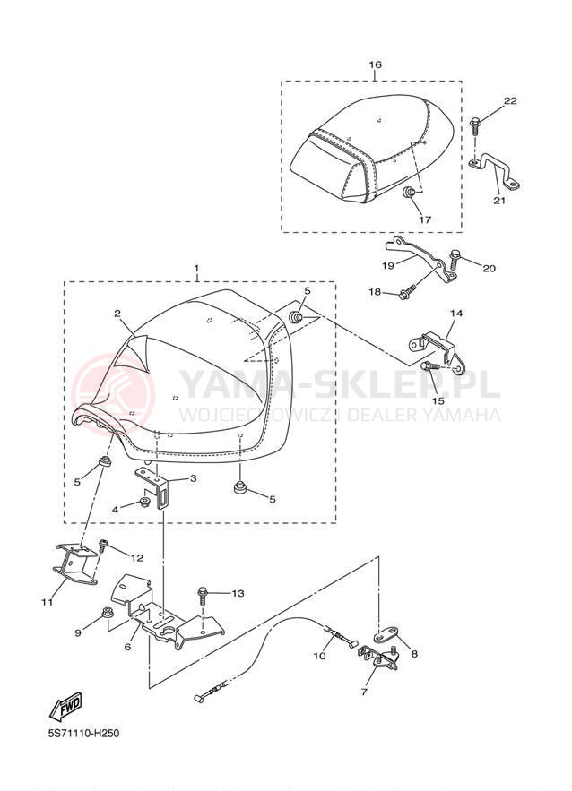 Schemat "siedzenie" do Yamaha V STAR 950 XVS95YB/XVS95YCB
