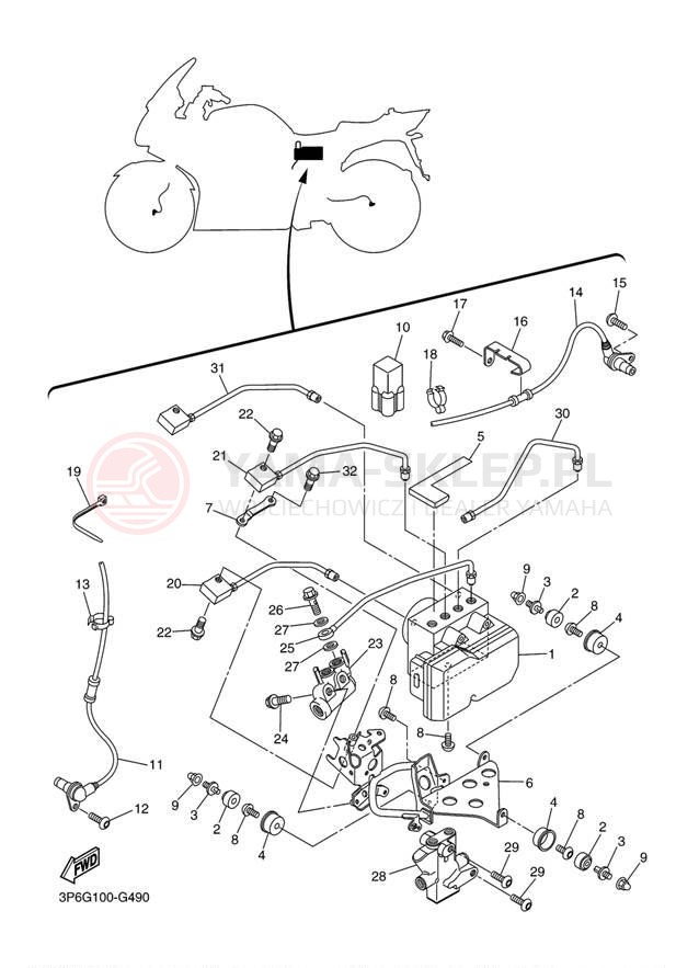 Schemat "układ elektryczny" do Yamaha FJR1300A FJR13ADG/FJR13ADCG