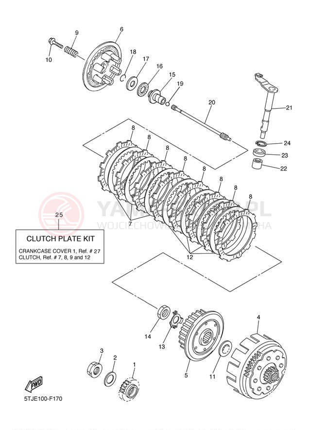 Schemat "sprzęgło" do Yamaha WR450F WR450FA