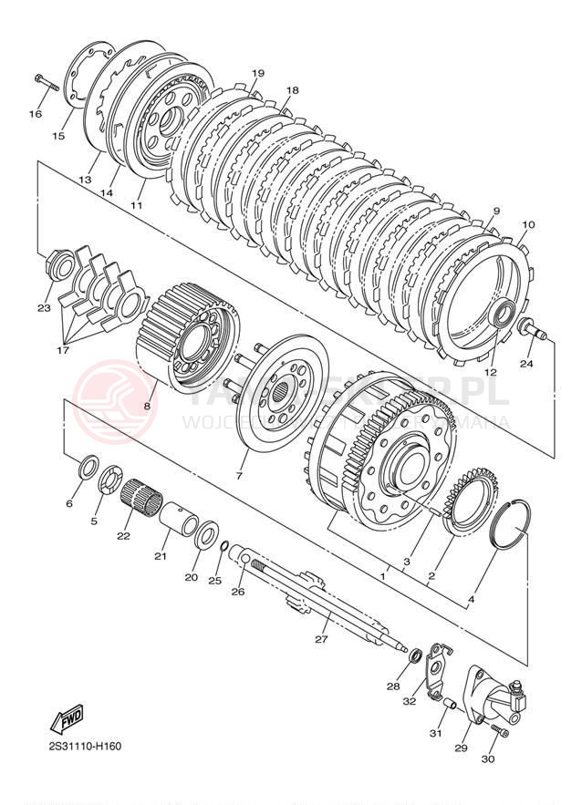 Schemat "sprzęgło" do Yamaha VMAX VMX17D/VMX17DC