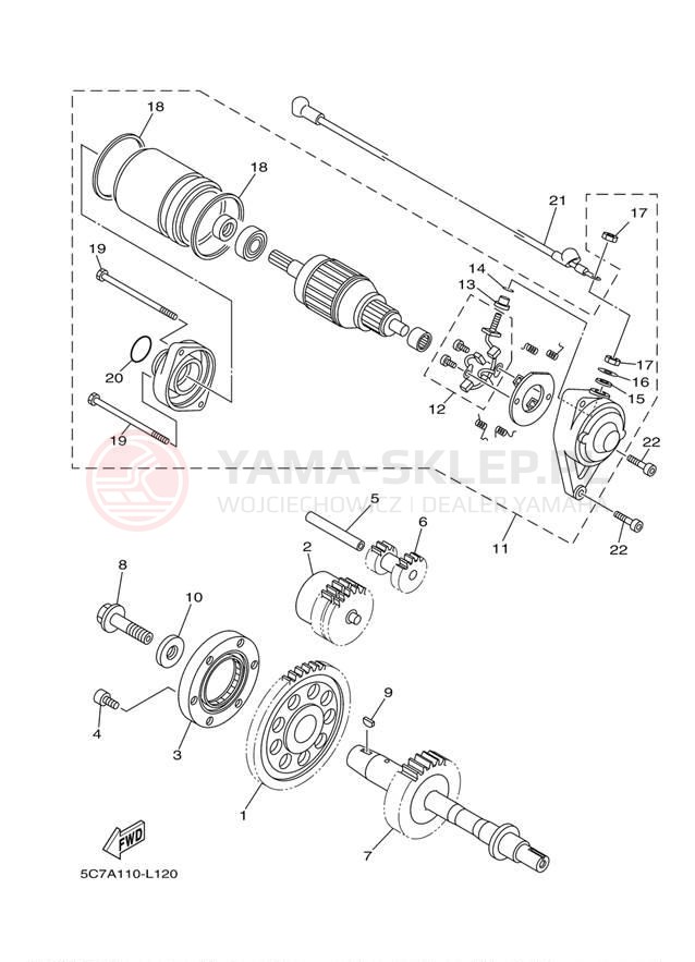 Schemat "rozrusznik" do Yamaha RAIDER XV19CBCS/XV19CBS
