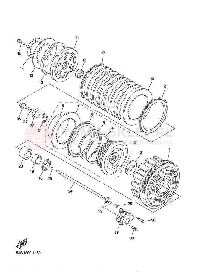 Schemat "sprzęgło" do Yamaha FJR1300 FJR1300RC/FJR1300R