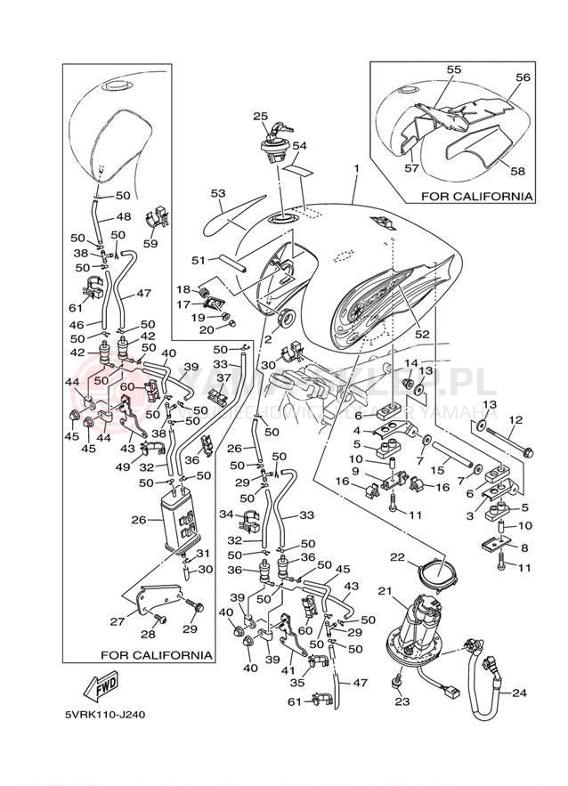 Schemat "zbiornik paliwa" do Yamaha ROAD STAR S XV17ASAB/XV17ASACB