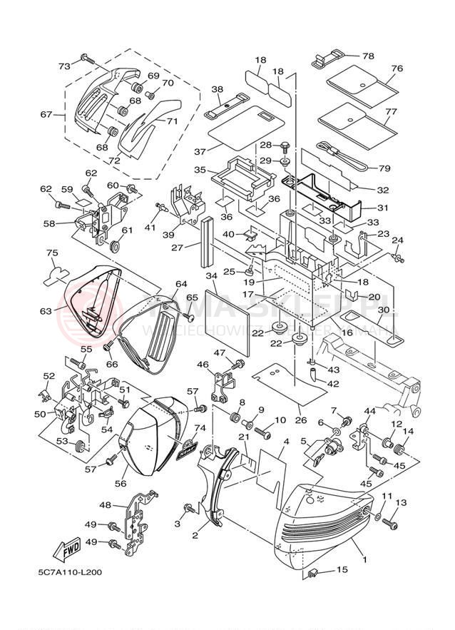 Schemat "Pokrywa boczna" do Yamaha RAIDER XV19CBCS/XV19CBS