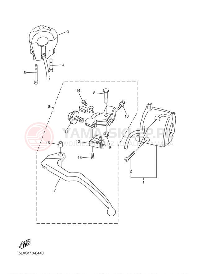 Schemat "Kierownica i osprzęt" do Yamaha FZ1 FZS1000SPR/FZS1000SPR