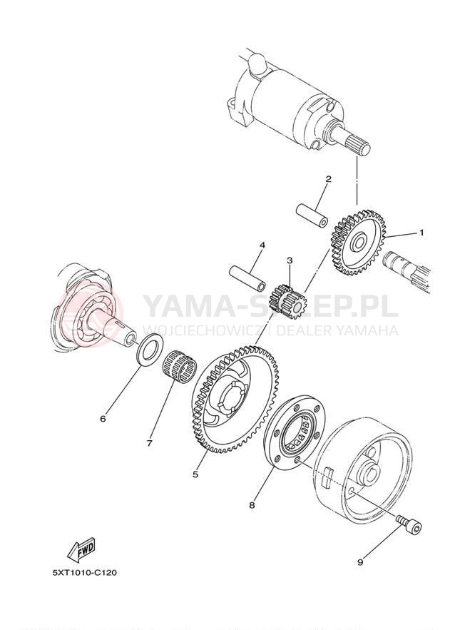 Schemat "rozrusznik" do Yamaha XT250 XT250YC/XT250Y