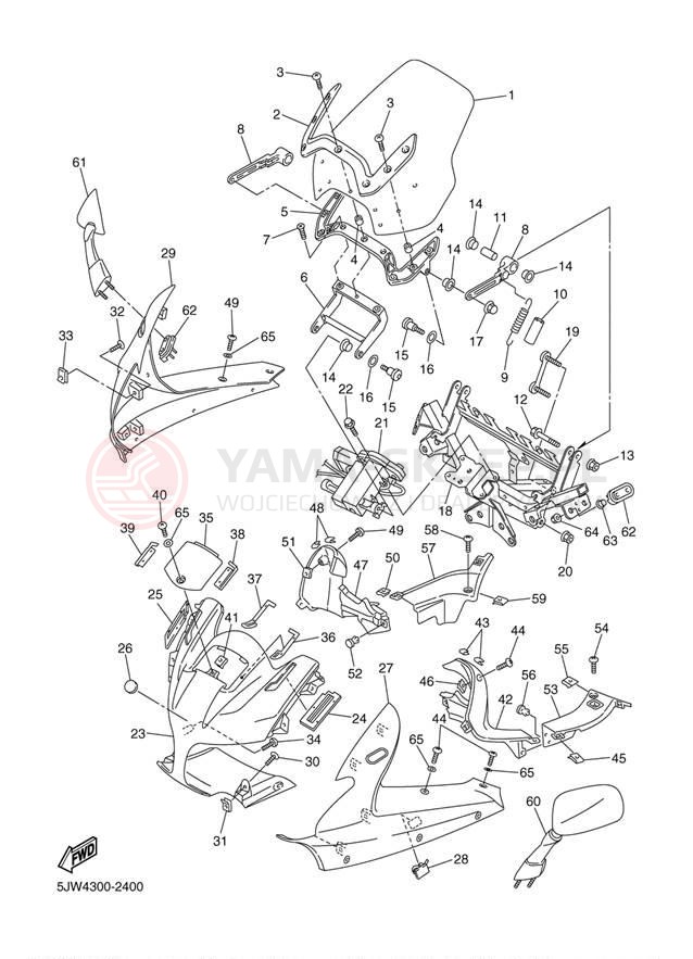 Schemat "elementy nadwozia" do Yamaha FJR1300 FJR1300RC/FJR1300R