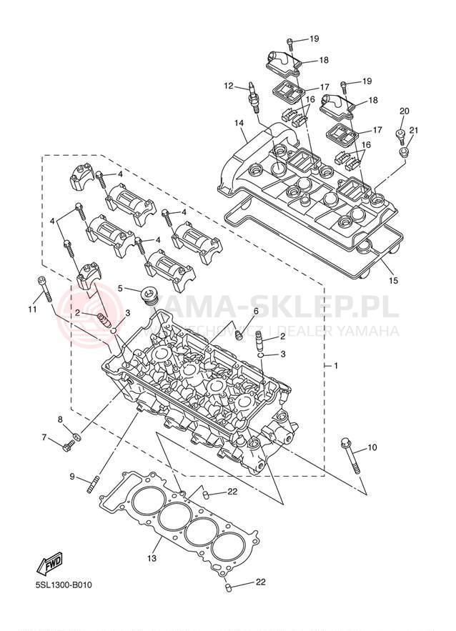 Schemat "cylinder" do Yamaha YZF-R6 YZFR6SC/YZFR6S