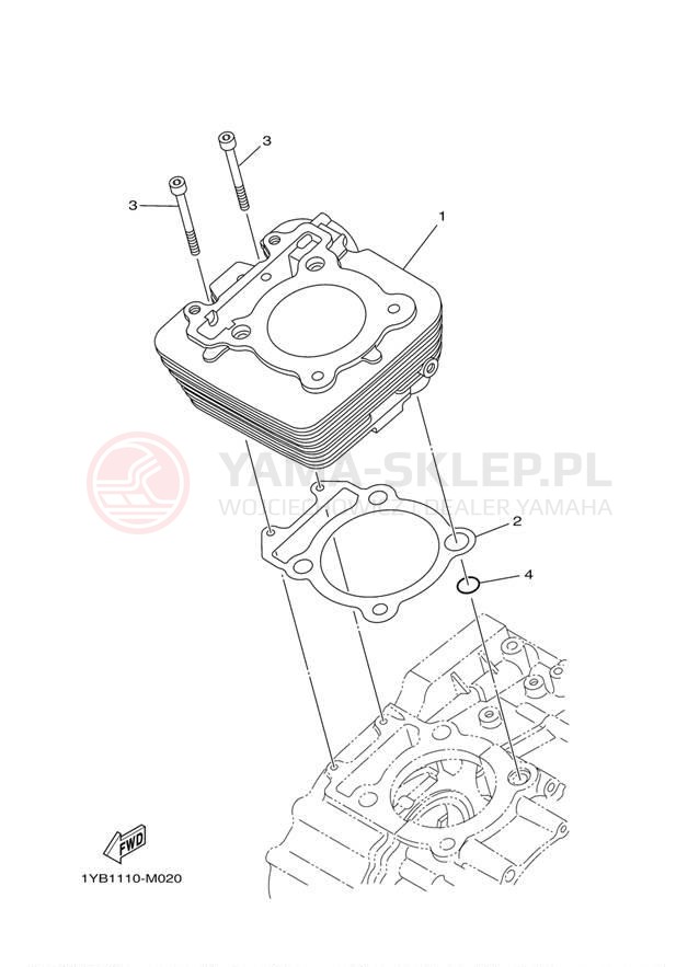 Schemat "cylinder" do Yamaha XT250 XT250DC/XT250D