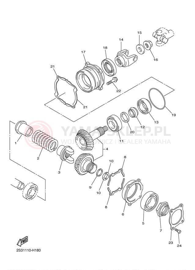 Schemat "Przeniesienie napędu" do Yamaha VMAX VMX17ZCR/VMX17ZR