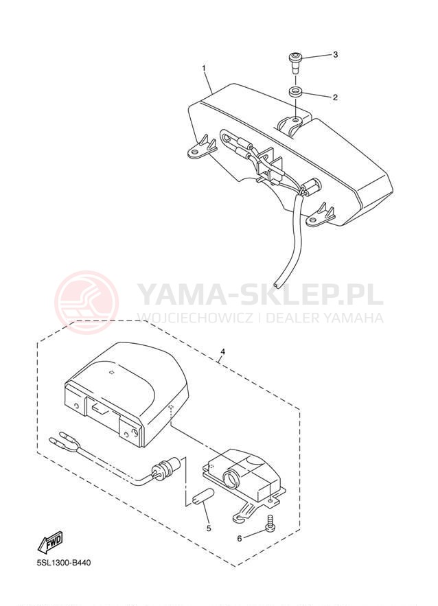 Schemat "lampa tył" do Yamaha YZF-R6 YZFR6SC/YZFR6S