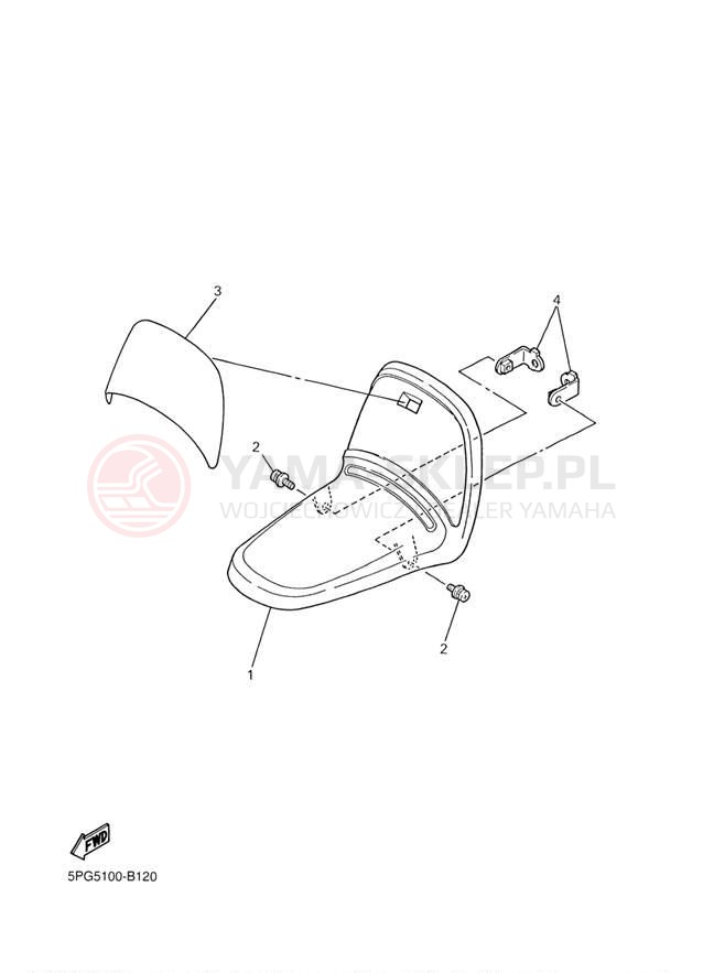 Schemat "Przedni błotnik" do Yamaha PW50 PW50R