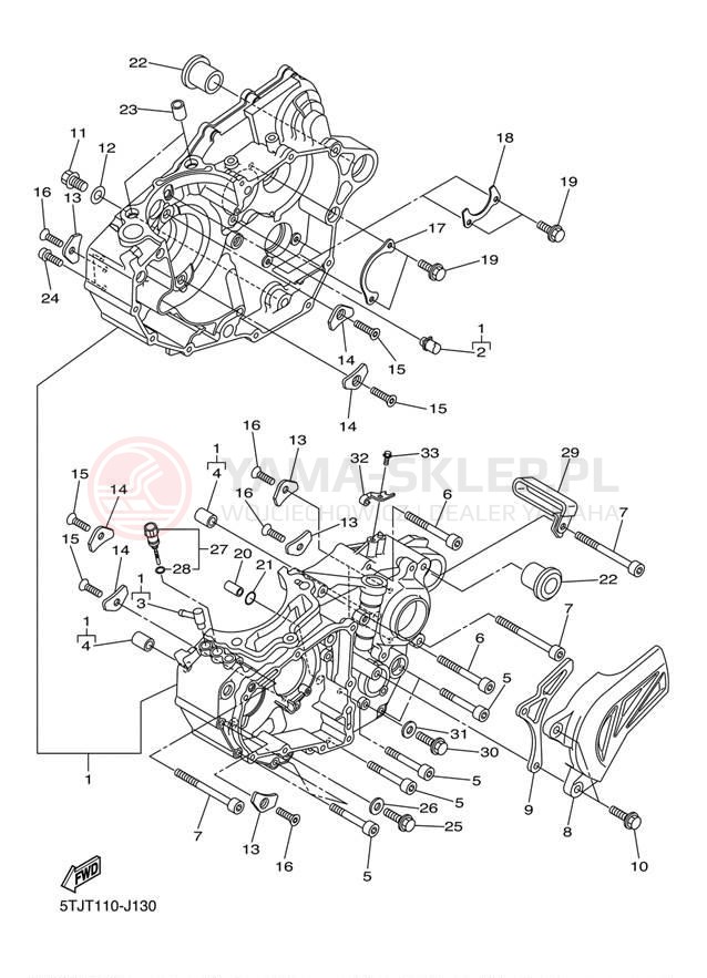 Schemat "Obudowa silnika" do Yamaha WR450F WR450FA