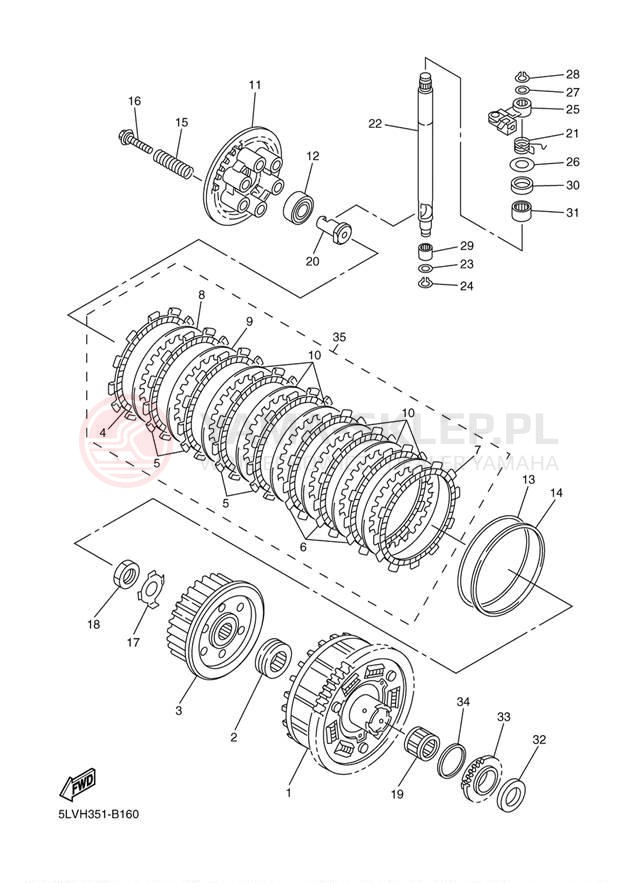 Schemat "sprzęgło" do Yamaha FZ1 FZS1000RC/FZS1000R
