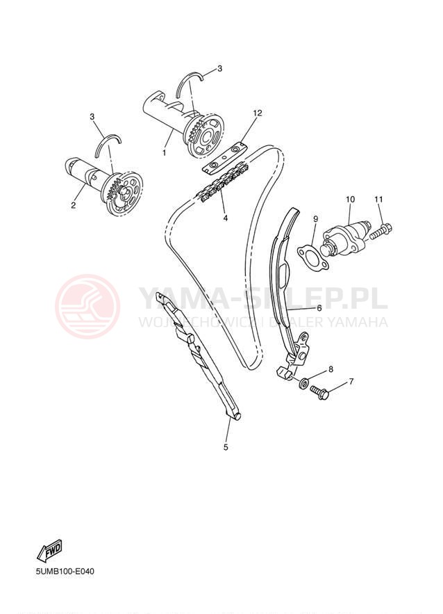 Schemat "Rozrząd - łańcuszek" do Yamaha WR250F WR250FA