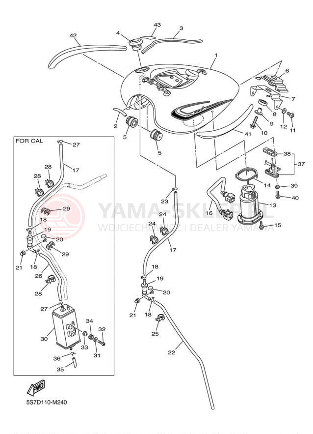 Schemat "zbiornik paliwa" do Yamaha V STAR 950 XVS95ER/XVS95ECR