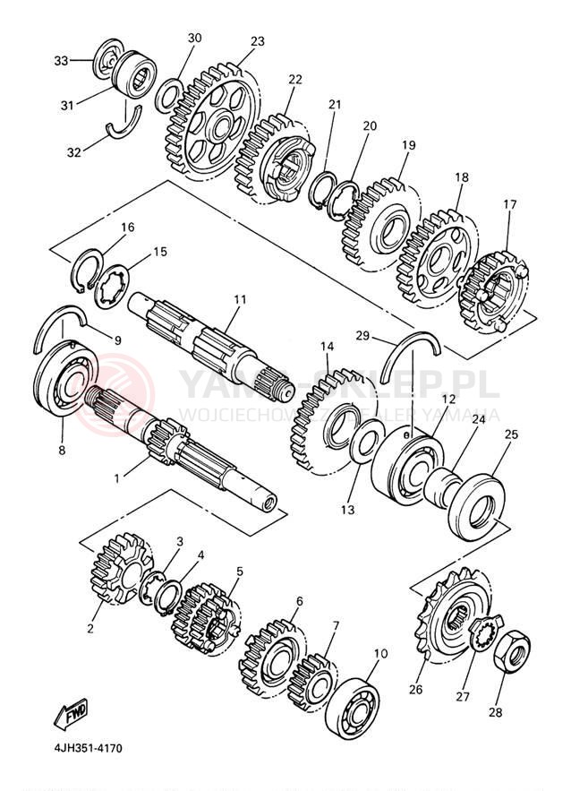 Schemat "Skrzynia biegów " do Yamaha YZF600R YZF600RS/YZF600RSC