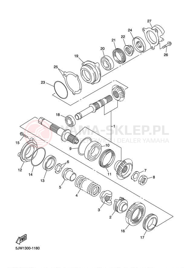 Schemat "Przeniesienie napędu" do Yamaha FJR1300 FJR1300RC/FJR1300R