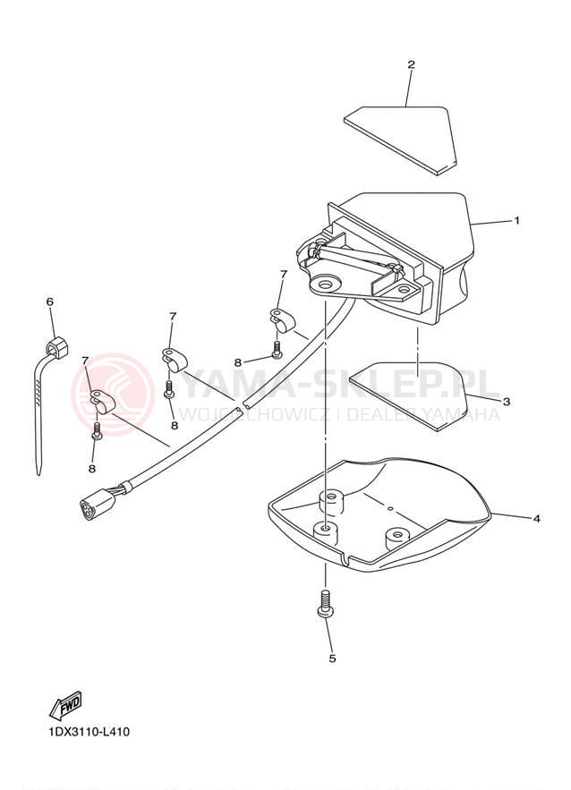Schemat "lampa tył" do Yamaha WR450F WR450FE