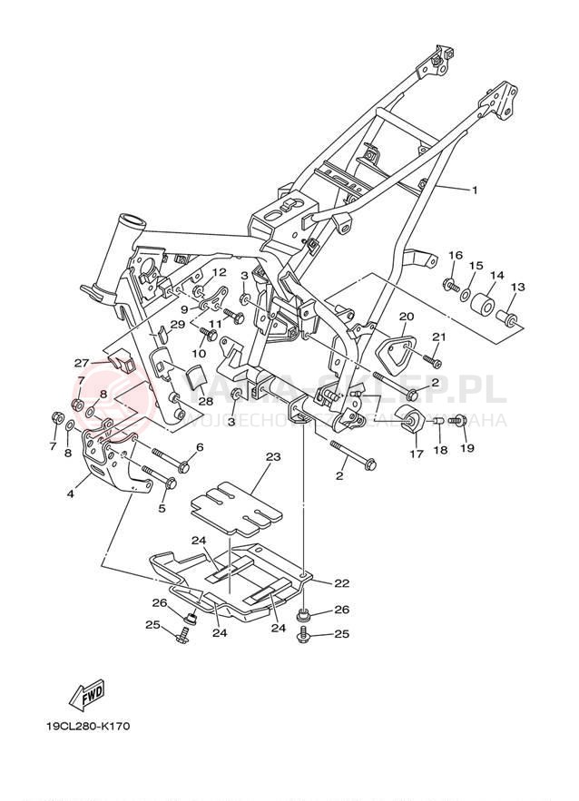 Schemat "rama" do Yamaha TTR125LE TTR125LEA