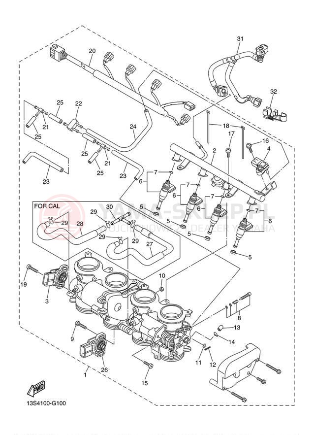 Schemat "Wtrysk paliwa" do Yamaha YZFR6 YZFR6ACR/YZFR6AR
