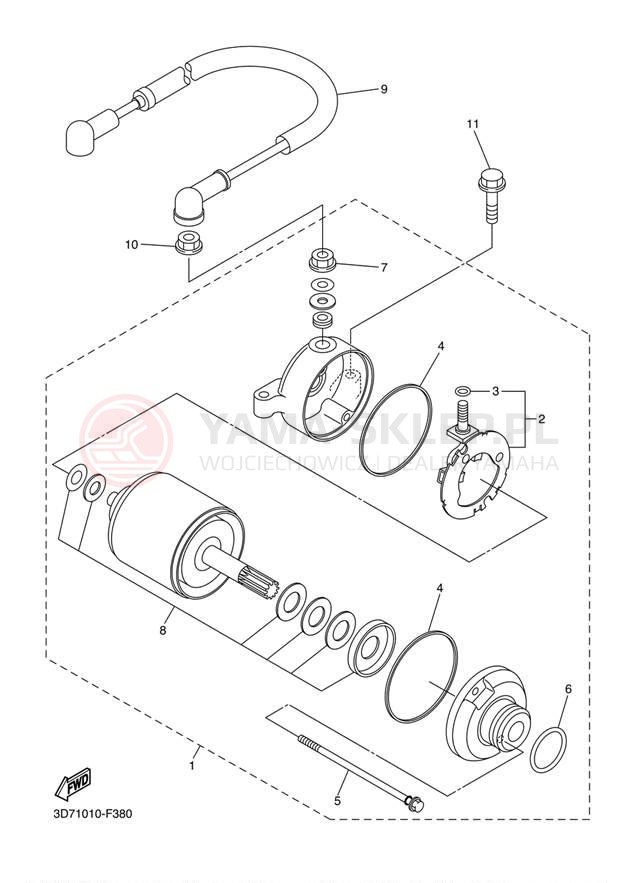 Schemat "rozrusznik" do Yamaha WR250X WR25XZCW/WR25XZW