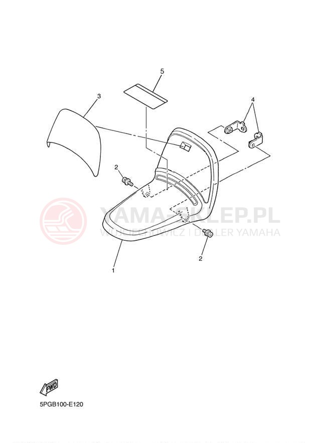 Schemat "Przedni błotnik" do Yamaha PW50 PW50D1