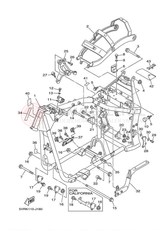 Schemat "rama" do Yamaha ROAD STAR S XV17ASAB/XV17ASACB