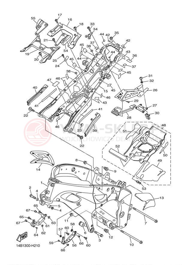 Schemat "rama" do Yamaha YZFR1 YZFR1YL/YZFR1YCL