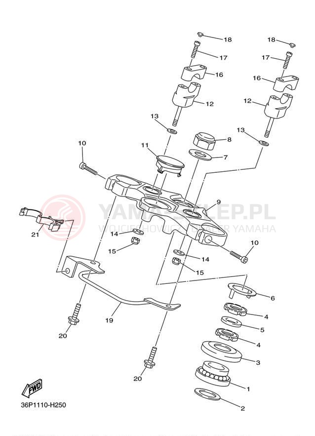 Schemat "Półki zawieszenia" do Yamaha FZ6R FZ6RDL/FZ6RDCL