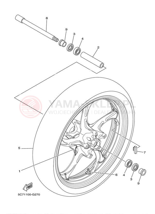 Schemat "Koło przód" do Yamaha RAIDER XV19CDCB/XV19CDB