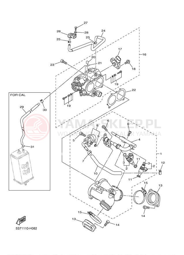 Schemat "Wtrysk paliwa" do Yamaha V STAR 950 XVS95ER/XVS95ECR
