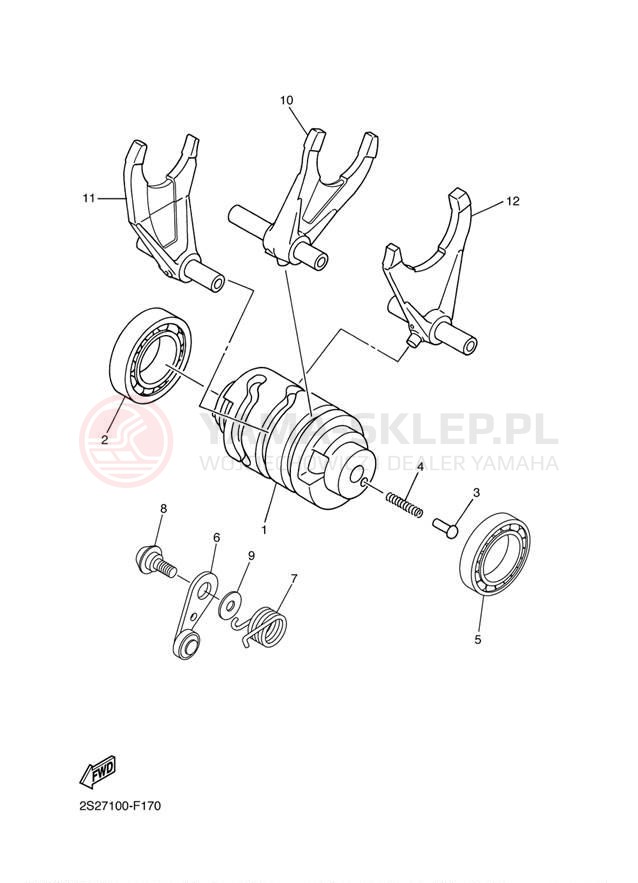Schemat "Wodziki, automat" do Yamaha YZ450F YZ450FYL/YZ450FYW