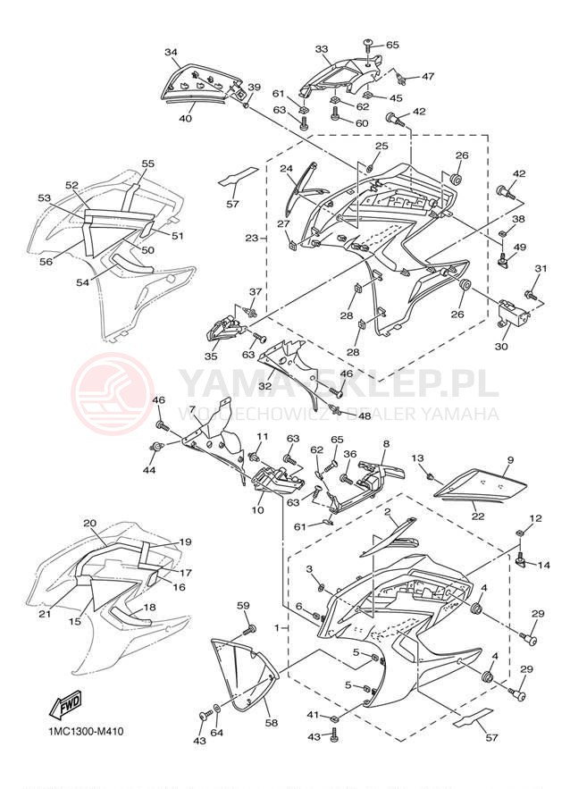 Schemat "elementy nadwozia" do Yamaha FJR1300A FJR13ADG/FJR13ADCG