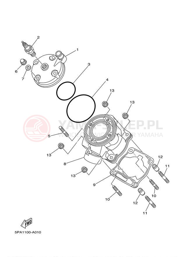 Schemat "cylinder" do Yamaha YZ85 YZ85D