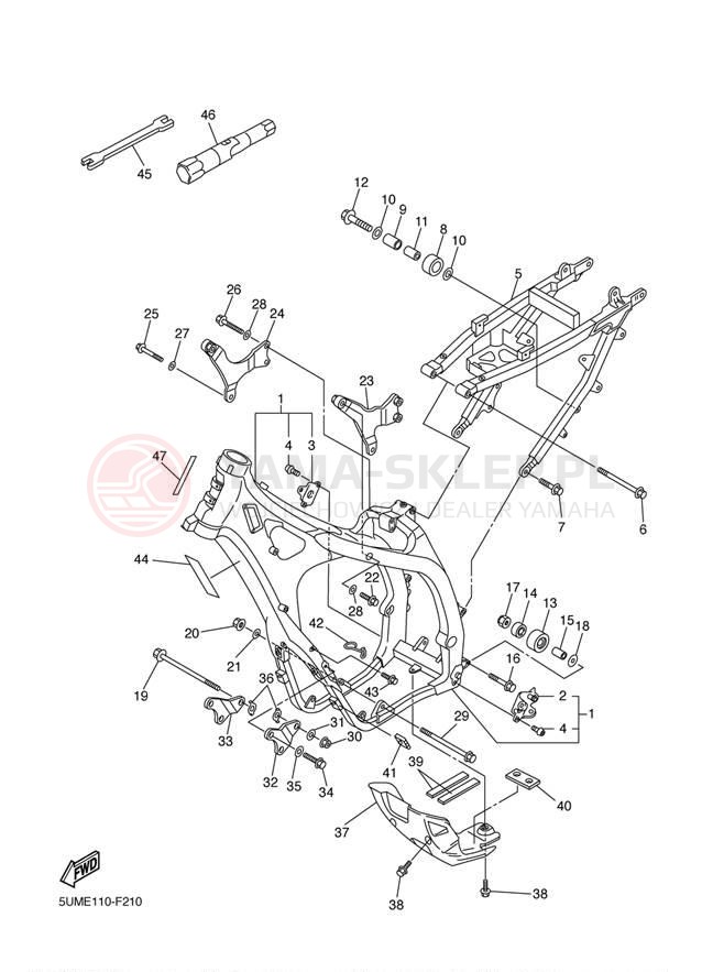 Schemat "rama" do Yamaha WR250F WR250FY