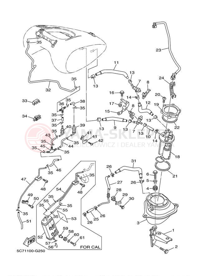 Schemat "zbiornik paliwa" do Yamaha RAIDER S XV19CSBCB/XV19CSBB