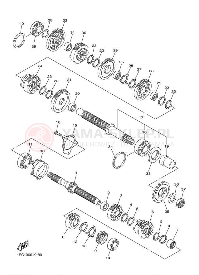Schemat "Skrzynia biegów " do Yamaha FZ1 FZS10BW/FZS10BCW