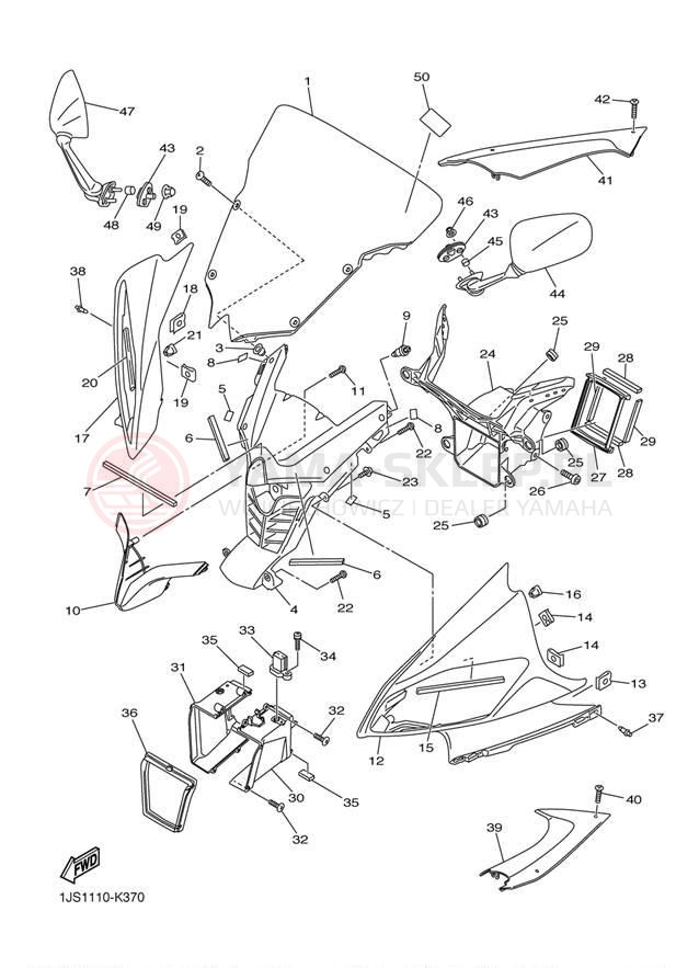 Schemat "elementy nadwozia" do Yamaha YZFR6 YZFR6BCW/YZFR6BW